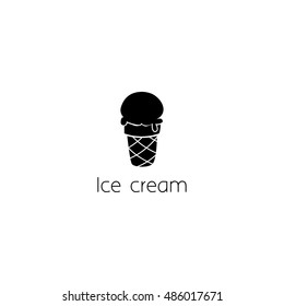 ice cream logo graphic design concept. Editable ice cream element, can be used as logotype, icon, template in web and print 