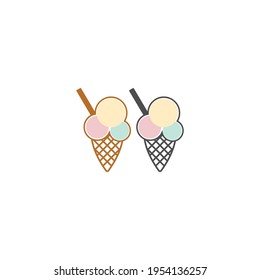 Ice cream logo icon design  vector template