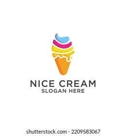 Ice cream logo icon design template. luxury, vector.