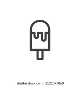 Ice cream logo or icon simple minimalist monoline lineart