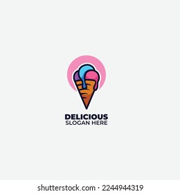 ice cream logo icon vector colorful symbol