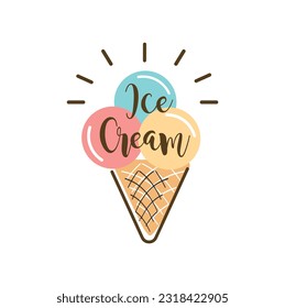 Logo de helados, icono, vector.
