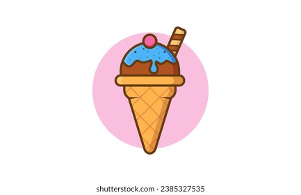 Vector de icono del logotipo de la crema de hielo