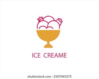 ICE Creme-Logo, Icon , Vektor, Isolationsvorlage , Illustration, die einen Markennamen oder eine Identität oder einen Produktidentifikator enthalten.