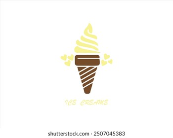 ICE cream logo, icon , vector,  isolate template ,illustration,  which contain a brand name or identity ,or a product identitor .