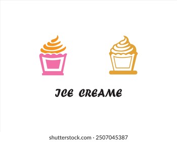 ICE cream logo, icon , vector,  isolate template ,illustration,  which contain a brand name or identity ,or a product identitor .