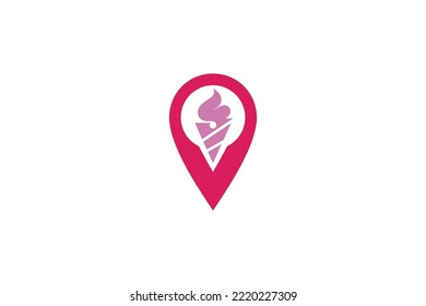 Logo de helados dentro de la forma pinpoint