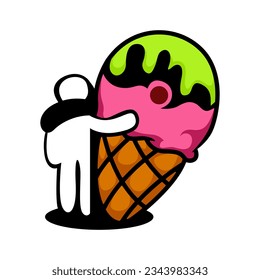 logotipo de helados con hombre 