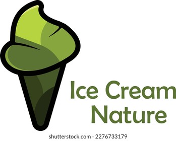 ice cream logo nature. vector illustration