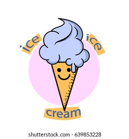 ice cream logo retro style