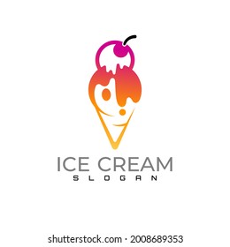 Ice cream logo with simple design vector