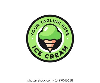 Ice cream logo symbol vector. ice cream simple flat design. ice cream symbol design template