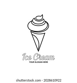 Diseño de la plantilla del logotipo de helados. Ilustración vectorial.