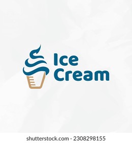 Diseño de la plantilla del logotipo de helados. Ilustración vectorial.