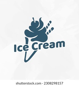 Diseño de la plantilla del logotipo de helados. Ilustración vectorial.