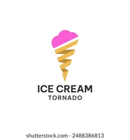 Ice cream logo template in flat style. Creative ice cream vector illustration