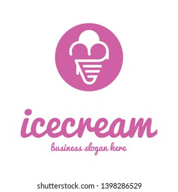 Ice Cream Logo Template. Simple vector shape