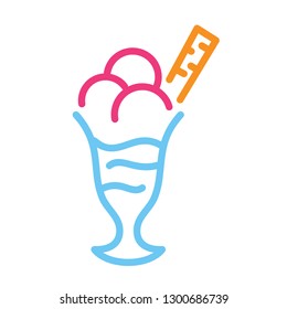 ice cream logo, with topping on ice cream pink