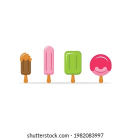 Ice cream logo vector bundle. Flat minimalist design. Apply for truck food and bar, Product, Ui graphic of  smart apps
