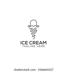ice cream logo vector concept with simple, elegant, and minimalist styles