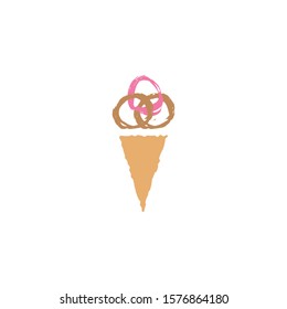 ice cream logo vector concept with awesome colors