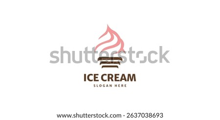 Ice cream logo vector, ice cream or drink logo design template