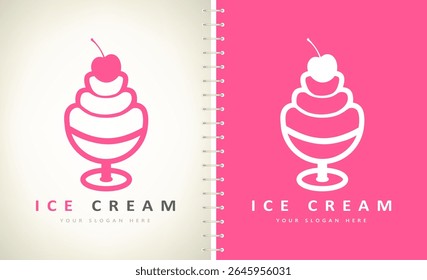 Ice cream logo vector. Food design