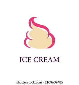 Ice Cream logo vector  frozen ice cupcake