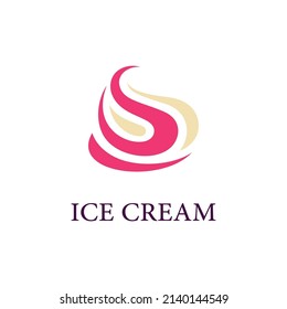 Ice Cream logo vector,  frozen ice cupcake
