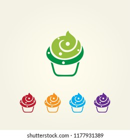 
ice cream logo vector, icon of ice cream, colored of ice cream