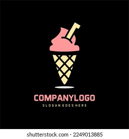 icono del vector del logotipo de helados