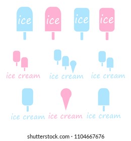 Ice cream logo vector illustration.