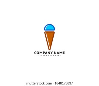 Ilustración vectorial del logotipo de la crema de helado