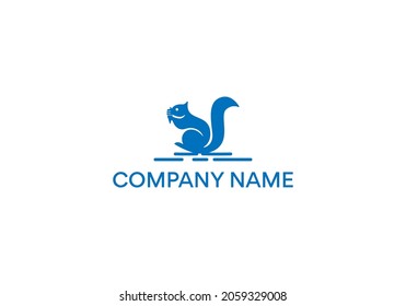 Ice Cream Logo Vector Illustration of Squirrel Icon Design  