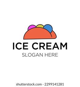 ilustración vectorial del logotipo de helado aislado en fondo blanco