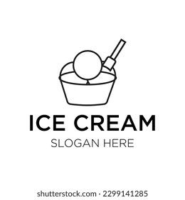 ice cream logo vector illustration isolated on white background