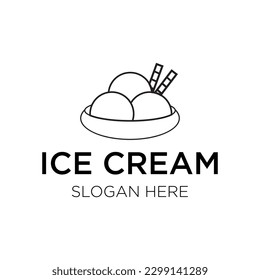 ilustración vectorial del logotipo de helado aislado en fondo blanco