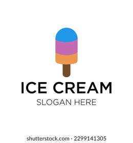 ilustración vectorial del logotipo de helado aislado en fondo blanco