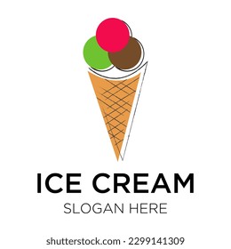 ice cream logo vector illustration isolated on white background