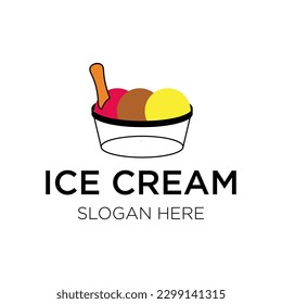 ice cream logo vector illustration isolated on white background