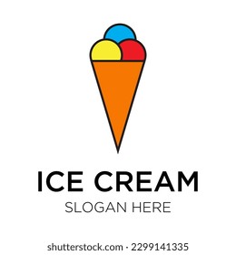 ice cream logo vector illustration isolated on white background
