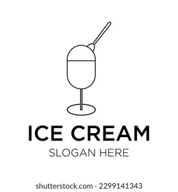 ice cream logo vector illustration isolated on white background