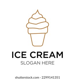 ice cream logo vector illustration isolated on white background