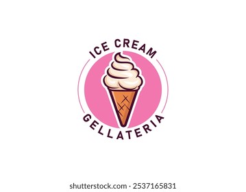 Ice Cream Logo vector illustration Design. Ice cream shop logo badges and labels, gelateria signs