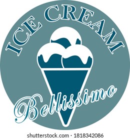 Iluminación vectorial del logotipo de Ice Cream