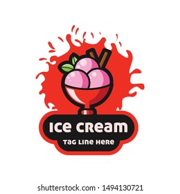 ice cream logo vector template design