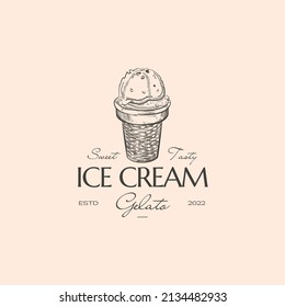 ice cream logo vector for your company, business, advertisement and social media
