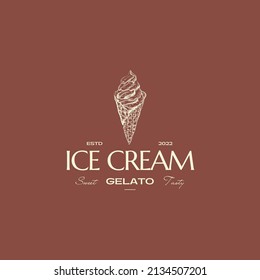 ice cream logo vector for your company, business, advertisement and social media