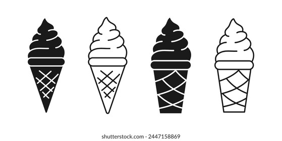 Ice cream logo. Waffle Ice Cream icon. Vector Illustration.