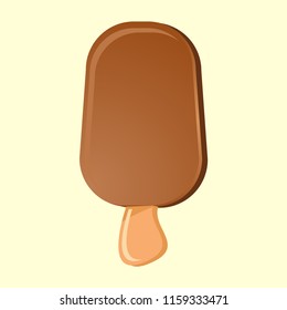 Ice cream. Ice lolly. Chocolate ice cream.Vector illustration. EPS 10.